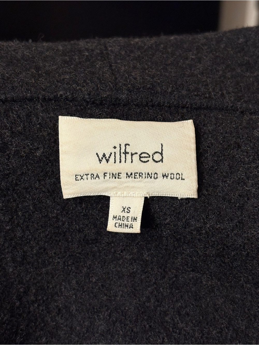 Wilfred Extra Fine Merino Wool Open Front Cardigan Black XS - Picture 5 of 6